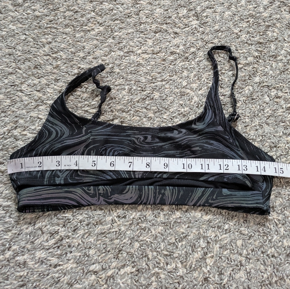 iHeartRaves Black Rainbow Iridescent Oil Slick Cutout Bralette Bra Top M - Picture 6 of 6